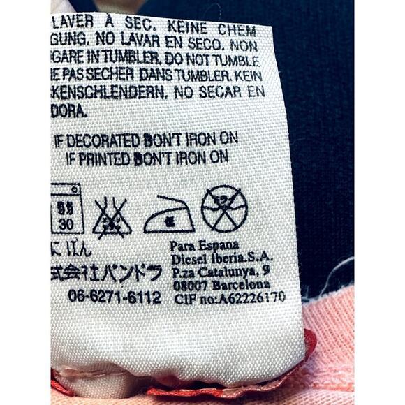 Diesel Peach Tie Dye Ruffle Short Sleeve Tee Shirt Youth Size M - Picture 4 of 4